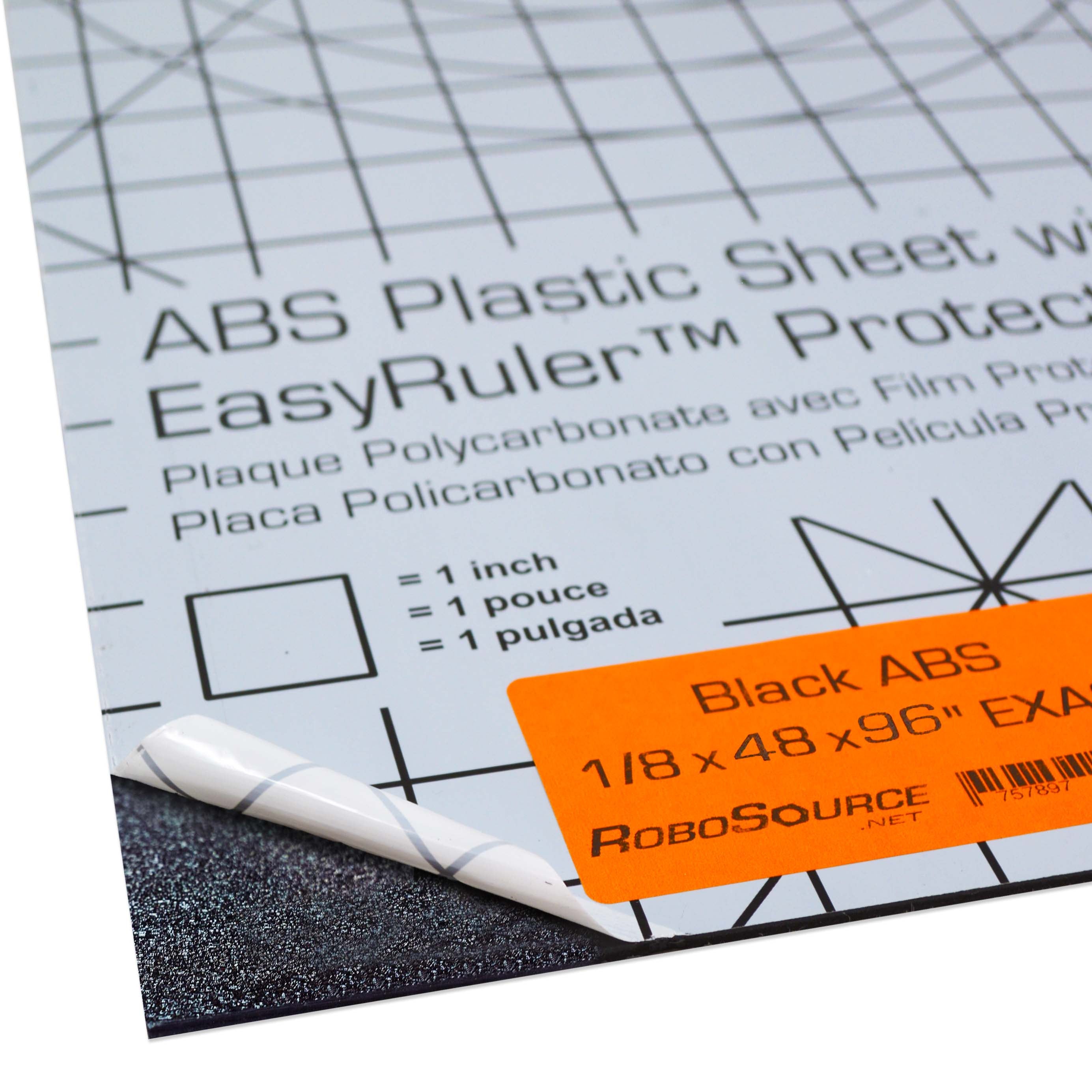 thumbnail image 2 of 1/4" X 12" X 36" Black ABS Sheet – Haircell Textured One Side, USA Made 2 of 4