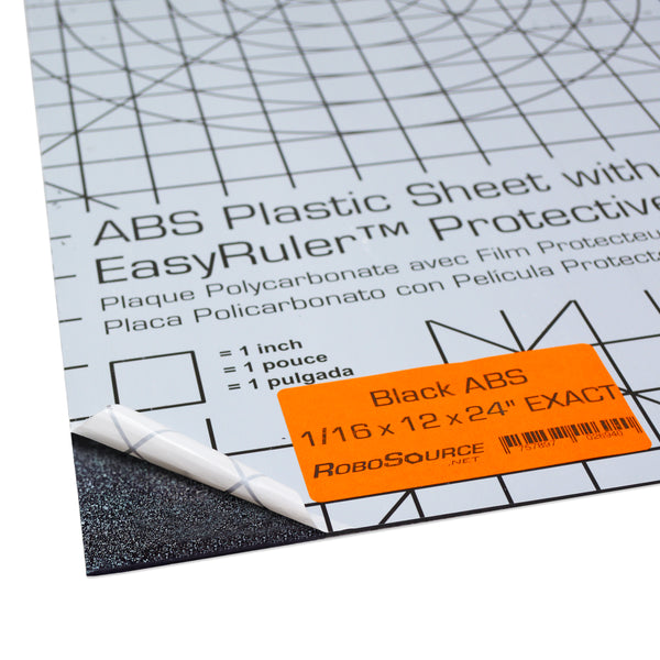 ABS Plastic Sheet 3-pack 12" X 24" X 0.0625" (1/16") 3 Pack, Black Haircell