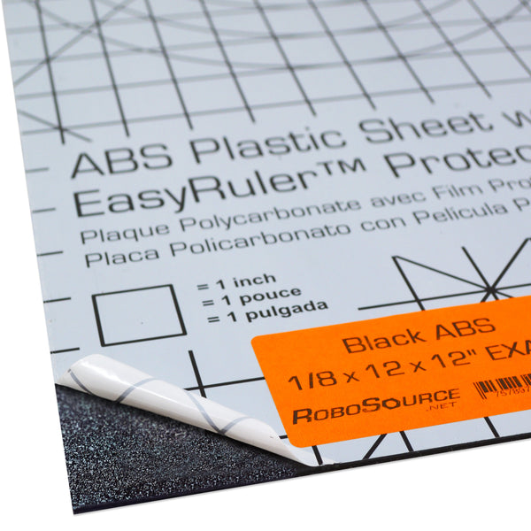 ABS Sheet Black Haircell 12" X 12" X 0.118" (1/8"), Exact Size, EasyRuler Film