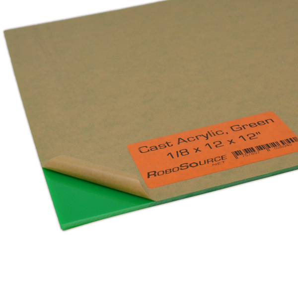 Green Acrylic Plastic Sheet 12" X 12" X 0.118" (1/8")