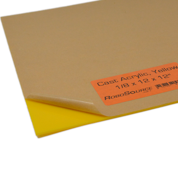 Yellow Acrylic Plastic Sheet 12" X 12" X 0.118" (1/8")