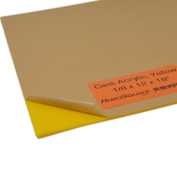 Yellow Acrylic Plastic Sheet 12" X 18" X 0.118" (1/8")