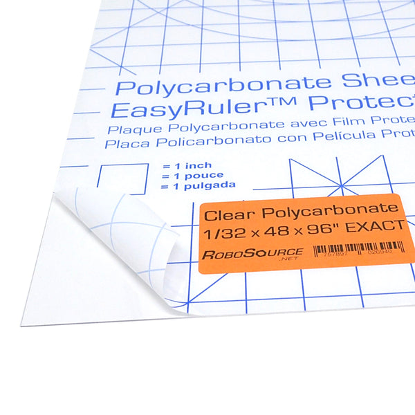 Polycarbonate Plastic Sheet 48" X 96" X 0.030" (1/32", 4x8 ft), EasyRuler Film